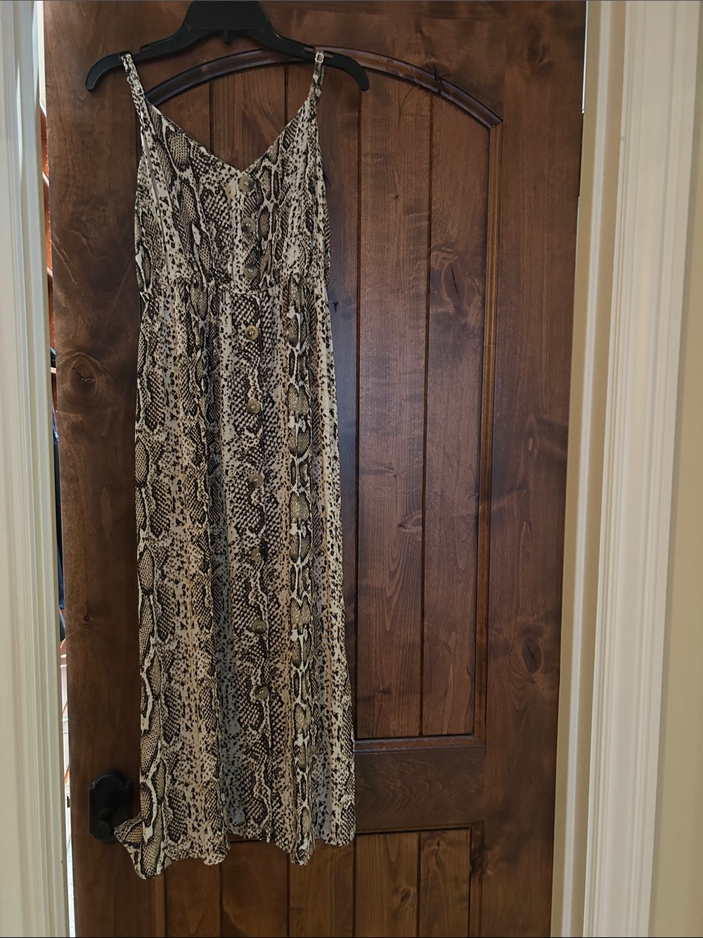 Blush Snakeskin Print Maxi Dress in Beige and Brown (women’s small 34-36 bust)